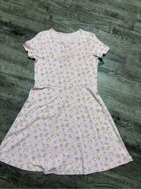 art class Pink Floral Short-Sleeve A-Line Dress